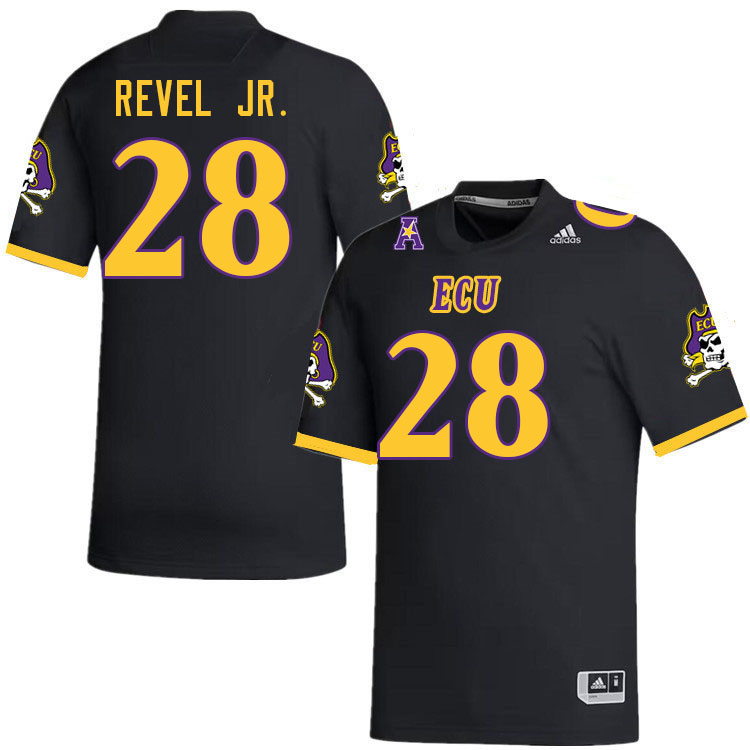 Men #28 Shavon Revel Jr. ECU Pirates College Football Jerseys Stitched-Black